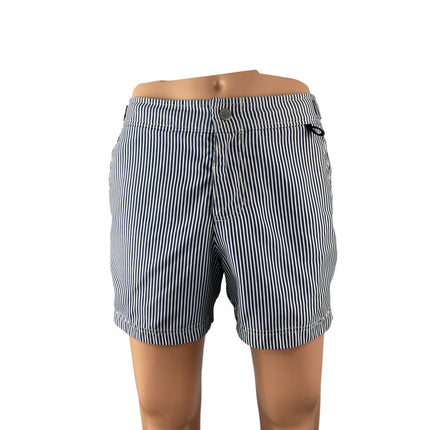 Abercrombie & Fitch Women's Blue White Stripe High Waisted Bermuda Shorts Size S