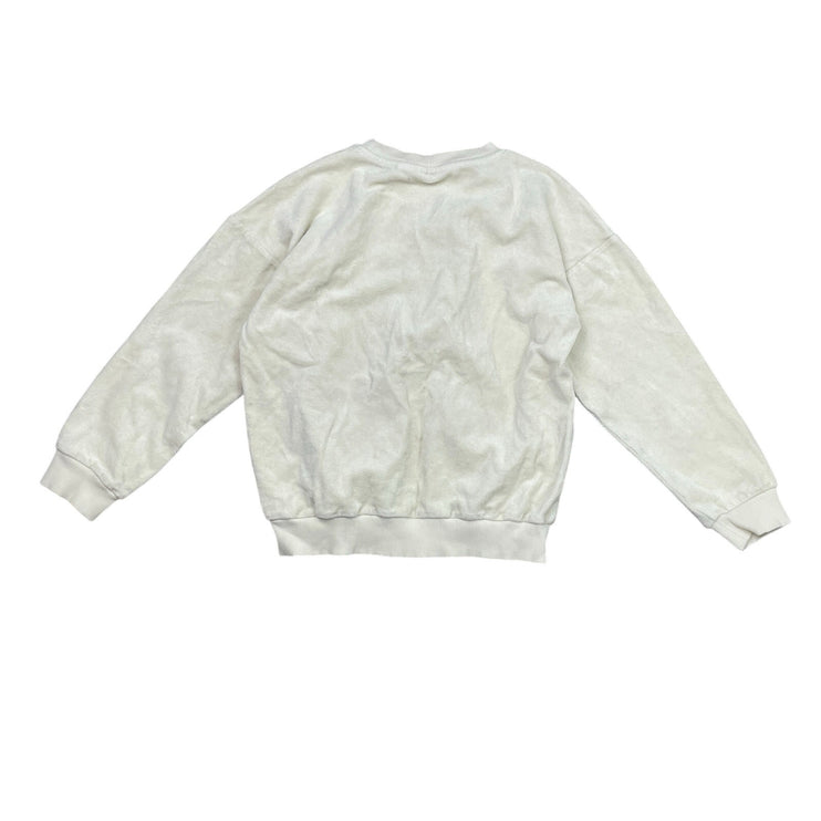 Mini Rodini Kids Cream Teddy Bear Patch Crew Neck Long Sleeve Sweater Top 8-9YO