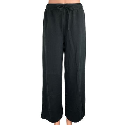 ZARA Women's Black High Rise Elastic Waist Drawstring Wide Leg Sweatpant Size M