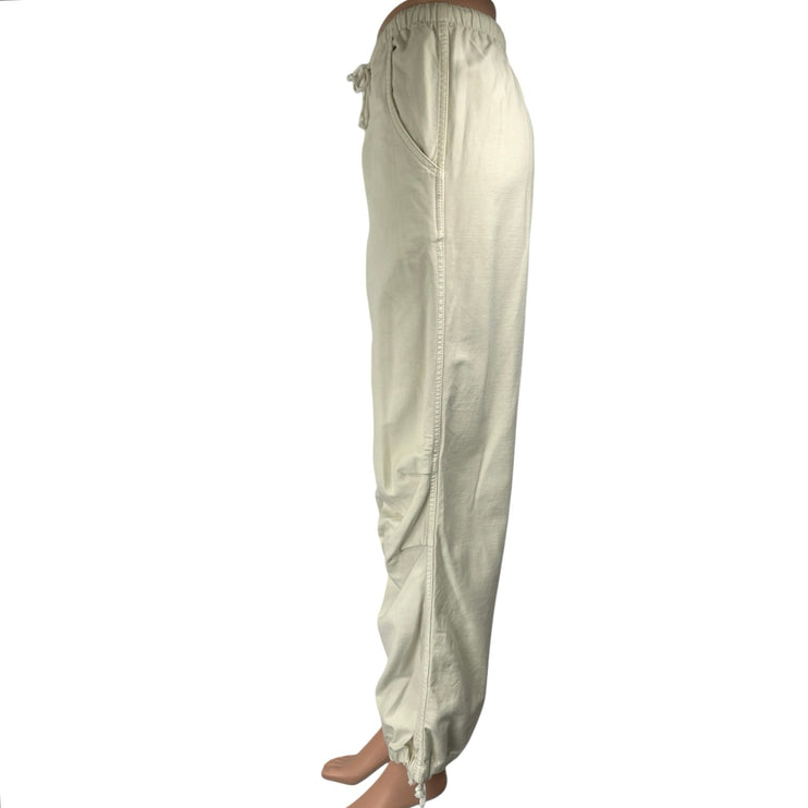 Aritzia TNA Women's Cream White High Rise Straight Leg Trousers Jogger Pants S