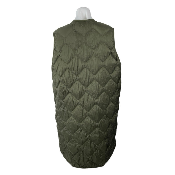 Uniqlo Ultra Light Down Green Quilted Sleeveless Long Vest Puffer Coat Jacket L