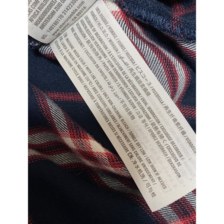 Abercrombie & Fitch Men's Blue Plaid Long Sleeve Button Down Shirt Top Size M