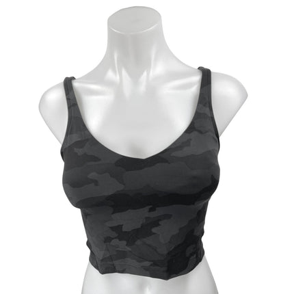 Lululemon Align Women's Black Camo Camouflage Army Sleeveless Crop Tank Top Sz 2