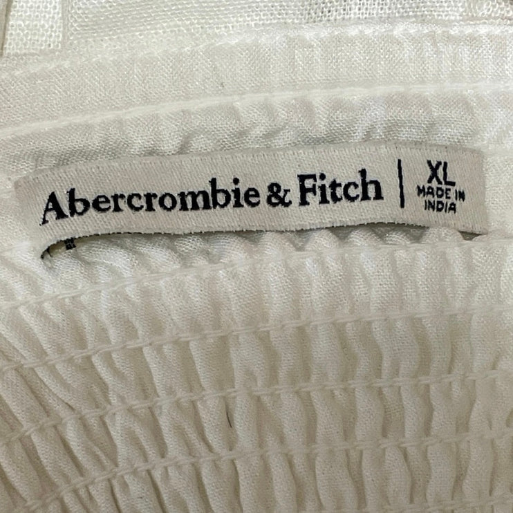 Abercrombie & Fitch Women's White Sleeveless Smocked Cami Camisole Tank Top XL
