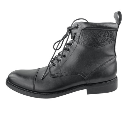 La Milano Alan Men's Black 100% Leather Lace Up Heel Combat Boots Size 10.5