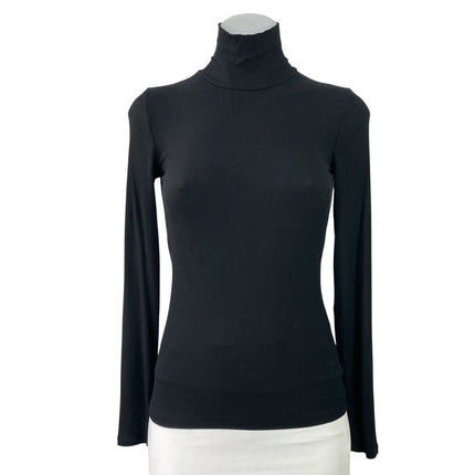 Aritzia Wilfred Women's Black Turtleneck Ribbed Knit Long Sleeve Sweater Top S