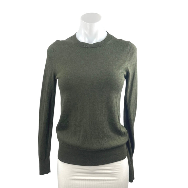 Banana Republic Women's Green Silk Cashmere Knit Long Sleeve Sweater Top Size XS