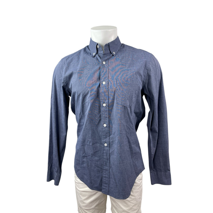 J.Crew Mercantile Flex Men's Blue Long Sleeve Slim Button Down Shirt Top Size M