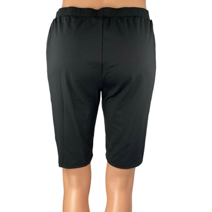 Kappa Women's Black High Waisted Athletic Workout Running Biker Shorts Size M
