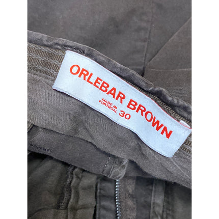 Orlebar Brown Men's Gray High Rise Straight Leg Utility Chino Trousers Pants 30