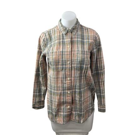 Madewell Womens Multicolor Plaid Flannel Long Sleeve Button Down Shirt Top Sz XS