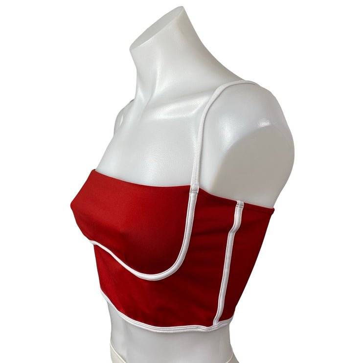 Alo Yoga Airbrush Streamlined Red Sculpt Brami Bra Tank Cami Crop Top Size M