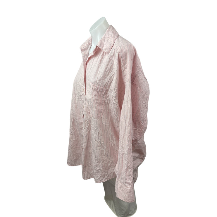 Urban Outfitters BDG Pink Striped Collared Long Sleeve Button Down Shirt Top S