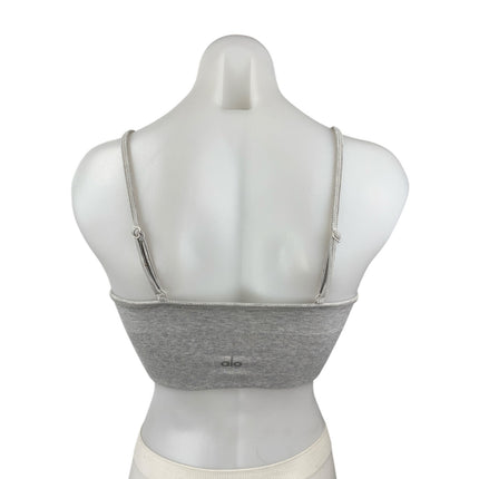 Alo Gray Sleeveless Cami Camisole Activewear Sports Bra Bralette Crop Tank Top S