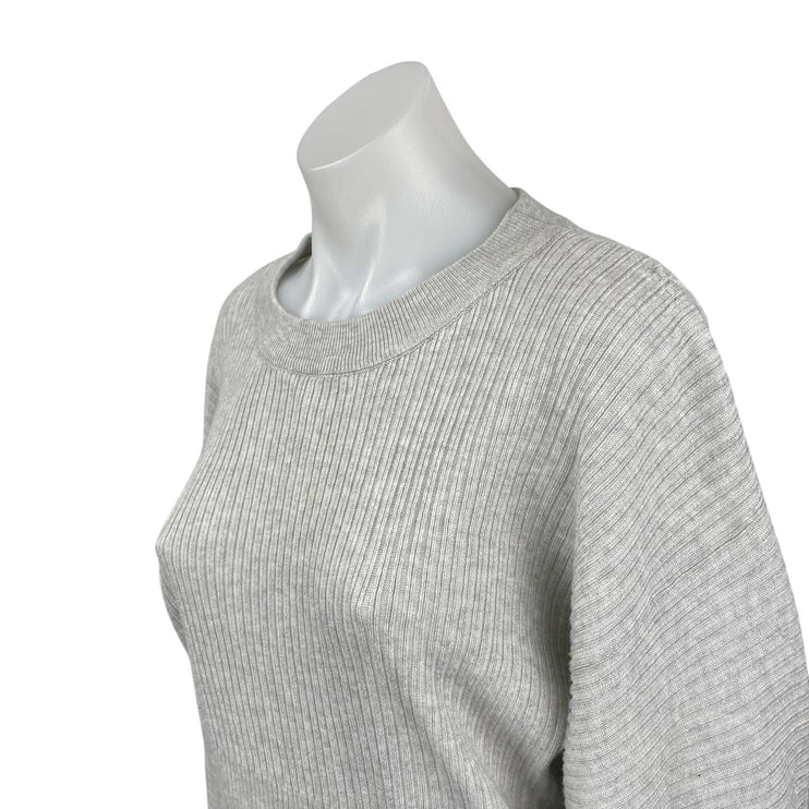 Pink Rose Women's Gray Knit Long Sleeve Crew Neck Sweater Sweatshirt Top Size M