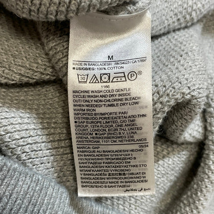 GAP Men's Gray Waffle Knit Crew Neck Long Sleeve Sweater Sweatshirt Top Size M