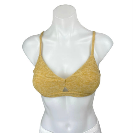 Alo Yoga Yellow Sleeveless Workout Running Athletic Sports Bra Crop Top Size XS