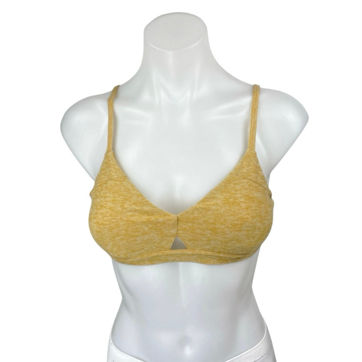 Alo Yoga Yellow Sleeveless Workout Running Athletic Sports Bra Crop Top Size XS