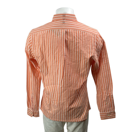 NEW Polo Ralph Lauren Orange White Long Sleeves Striped Button Down Shirt Top M