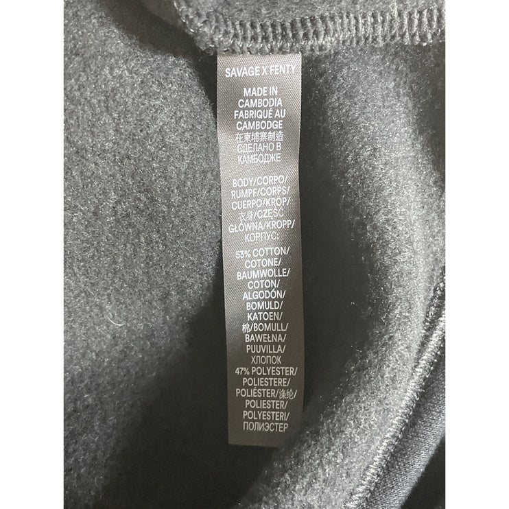 Savage X Fenty Women's Black Long Sleeve Crop Sweater Hoodie Sweatshirt Top 0-2