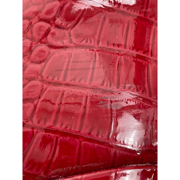Vince Camuto Benedie Red Patent Leather Crocodile Pointed Toe Ankle Boots Sz 10