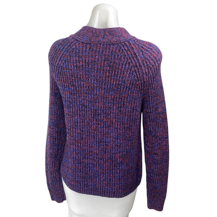 Banana Republic Women's Purple Rib Knit High Neck Long Sleeve Sweater Top Size S