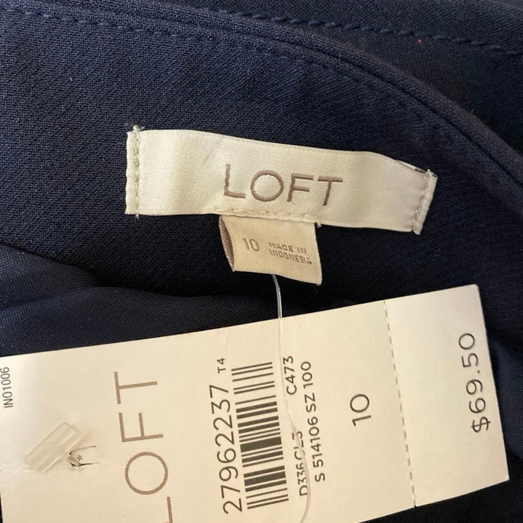 NEW Ann Taylor LOFT Women's Blue Tie Belted High Waist A Line Mini Skirt Size 10