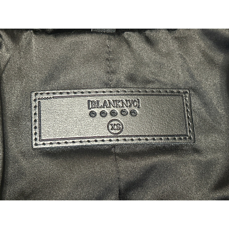 Blank NYC Black Velvet Velour Long Sleeve One Button Blazer Coat Jacket Size XS