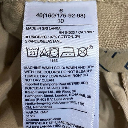 Gap 4" Downtown Men's Beige Tan Khaki Chino Straight Leg Casual Shorts Size 6