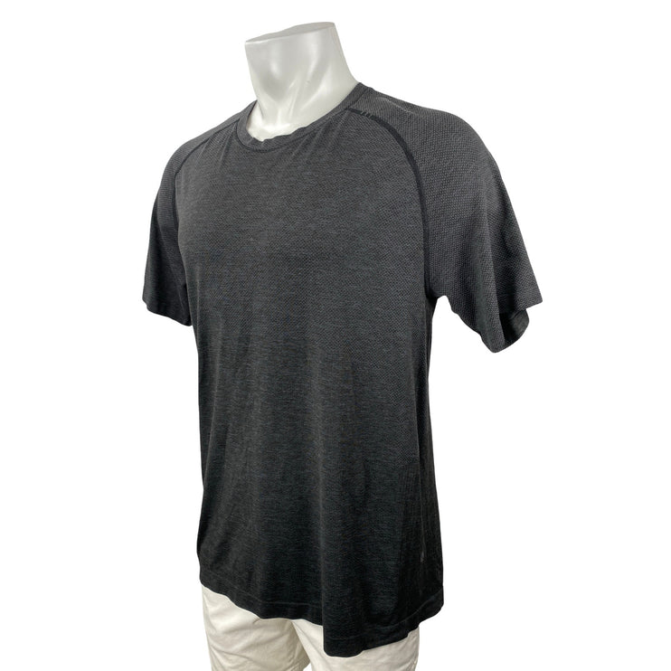 Lululemon Men's Black Short Sleeve Running Workout Athletic T Shirt Tee Top L/XL
