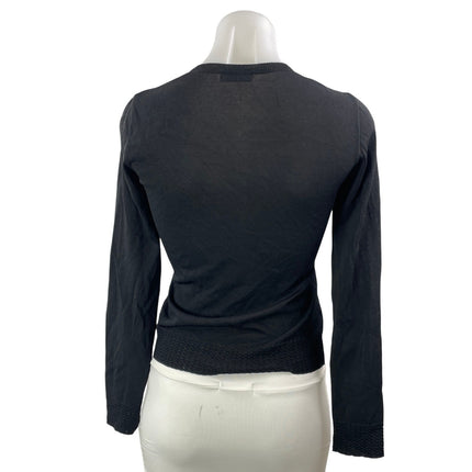 Moschino Women's Black Long Sleeve V Neck Button Down Cardigan Sweater Size S/M