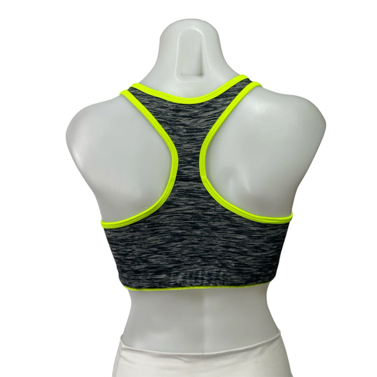 Everlast Womens Black Neon Trim Sleeveless Racerback Sports Bra Crop Tank Top M