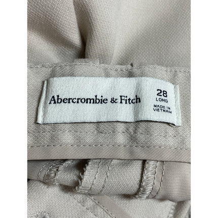 Abercrombie & Fitch Beige High Rise Straight Wide Leg Trousers Dress Pants Sz 28