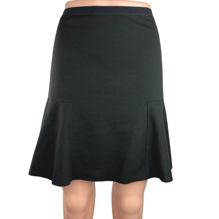 T Tahari Women's Black High Waisted Back Zipper Flared A-Line Mini Skirt Size 8