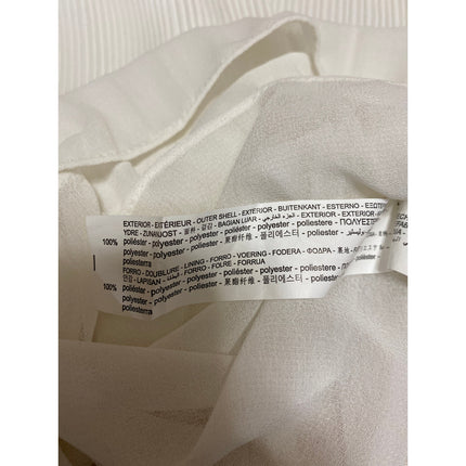 Zara Women's White Sleeveless Tie Plisse V Neck Peplum Tank Blouse Top Size M