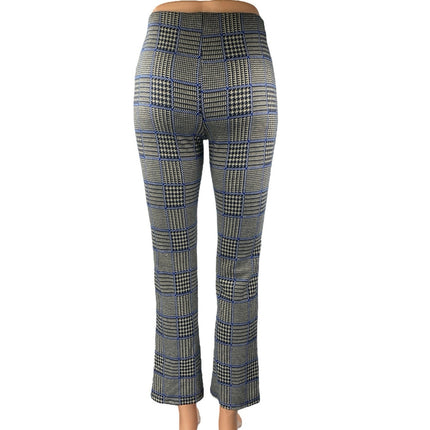 Urban Outfitters Black Houndstooth Plaid Mid Rise Bootcut Trousers Pants Size XS