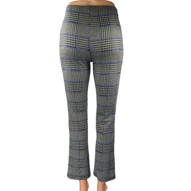 Urban Outfitters Black Houndstooth Plaid Mid Rise Bootcut Trousers Pants Size XS