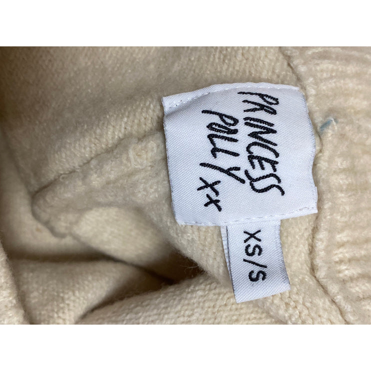 Princess Polly Beige Cream Knit Sleeveless Brami Crop Top Shorts 2 Pc Set Size S