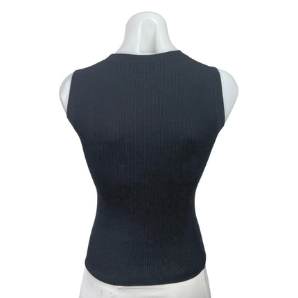 Aritzia Wilfred Notes Women's Black Rib Knit Sleeveless Sweater tank Top Size XS