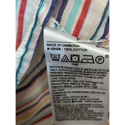 Gap Women's Multicolor Striped Sleeveless V Neck Tank Shirt Blouse Top Size S