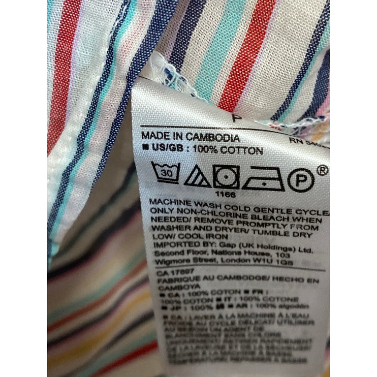 Gap Women's Multicolor Striped Sleeveless V Neck Tank Shirt Blouse Top Size S