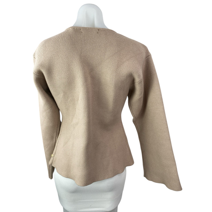 Scotch & Soda Brown Wool Double Breasted Long Sleeve Sweater Blazer Top Size S