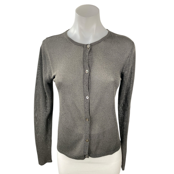 Banana Republic Gray Round Neck Long Sleeve Button Down Cardigan Sweater Top S