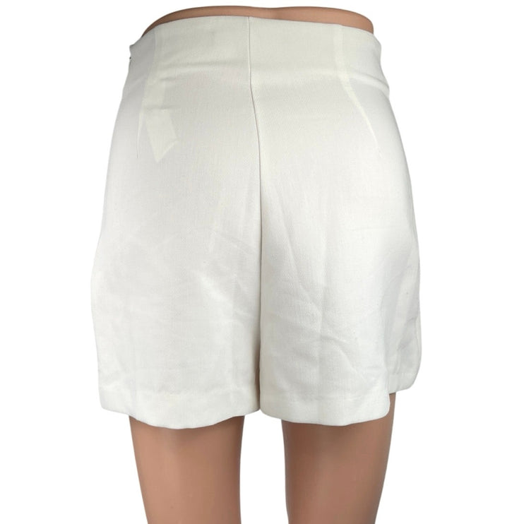 Zara Women's White Straight Pencil Slit Zipper Mini Wrap Skirt Skort Size XS