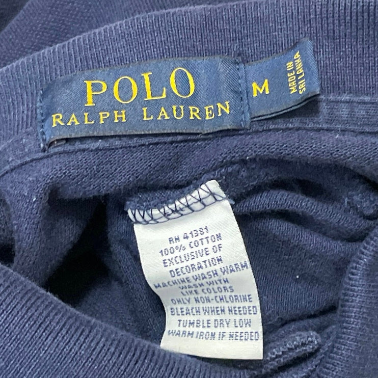 Polo Ralph Lauren Mens Navy Blue Short Sleeves Embroidered Logo Polo Shirt Top M
