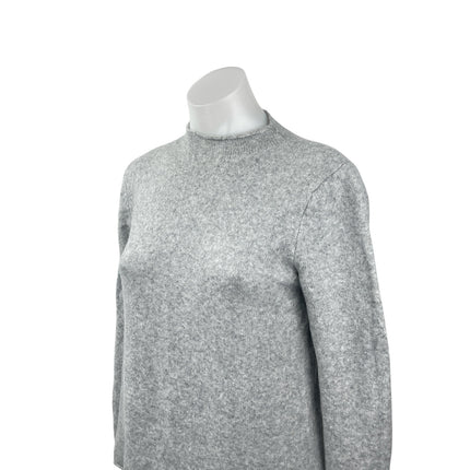 MNG Mango Women's Gray Heather Long Sleeve Mock Neck Knit Midi Sweater Dress S