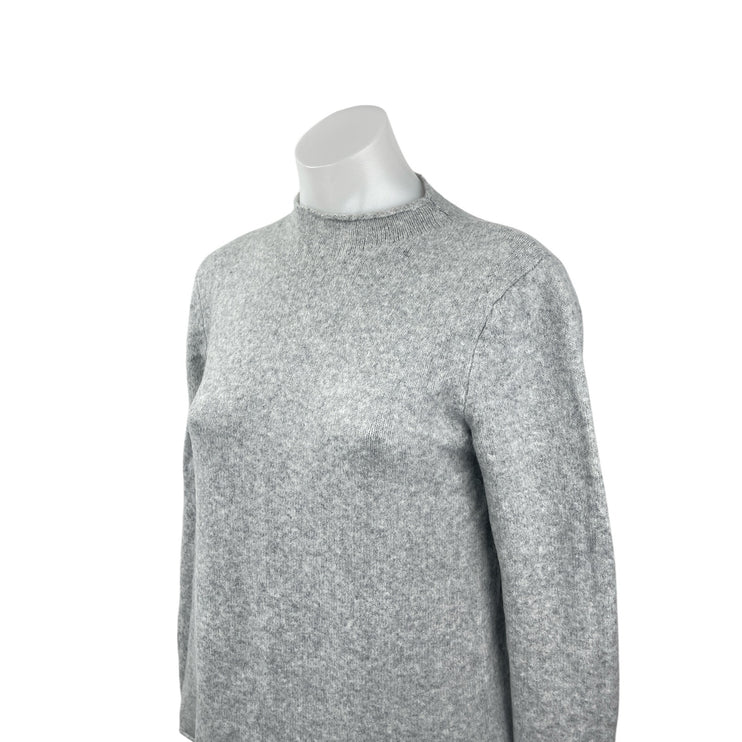 MNG Mango Women's Gray Heather Long Sleeve Mock Neck Knit Midi Sweater Dress S