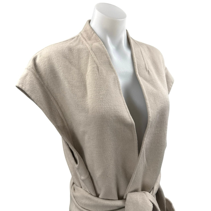 Zara Women's Beige Sleeveless Belted Pocket Long Trench Coat Jacket Size M/L