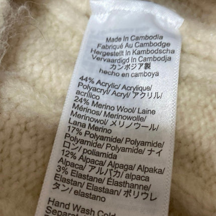 J.Crew Cream White Relaxed Cable Knit Pocket Long Sleeve Cardigan Sweater XS-S
