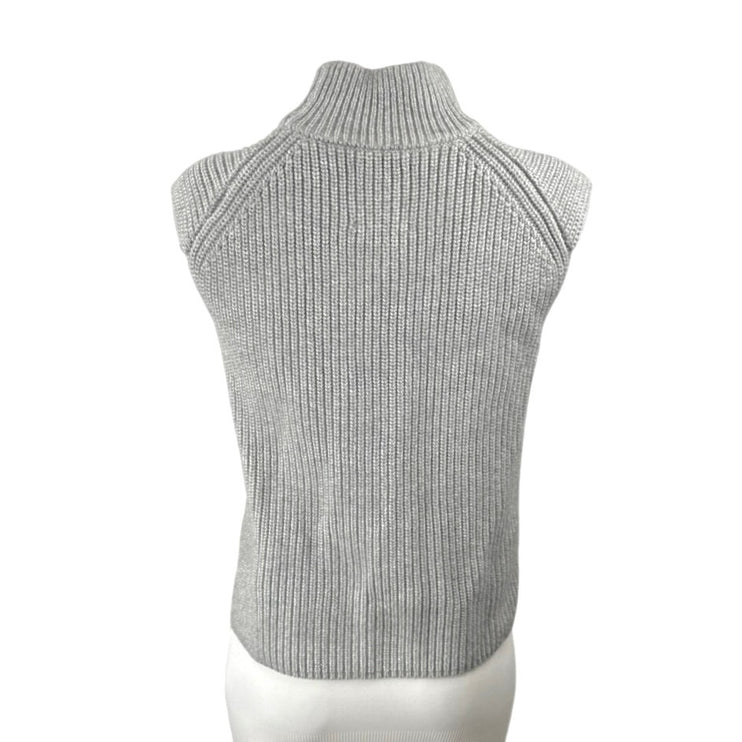 Abercrombie & Fitch Gray Ribbed Knit Turtleneck Sleeveless Sweater Vest Top XXS